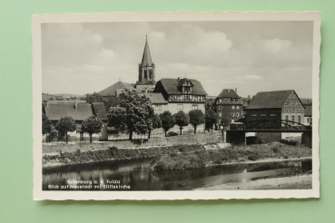 Ansichtskarte AK Rotenburg a d Fulda 1910-1930 Neustadt Stiftskirche Brücke Straße Architektur Ortsansicht Hessen